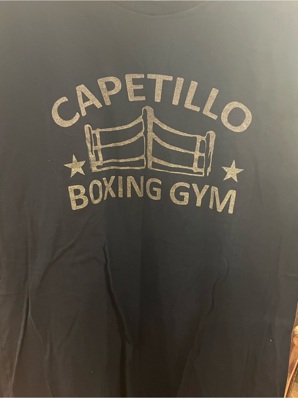 Unk Black T-Shirt with Gold CAPETILLO Boxing Gym Graphic